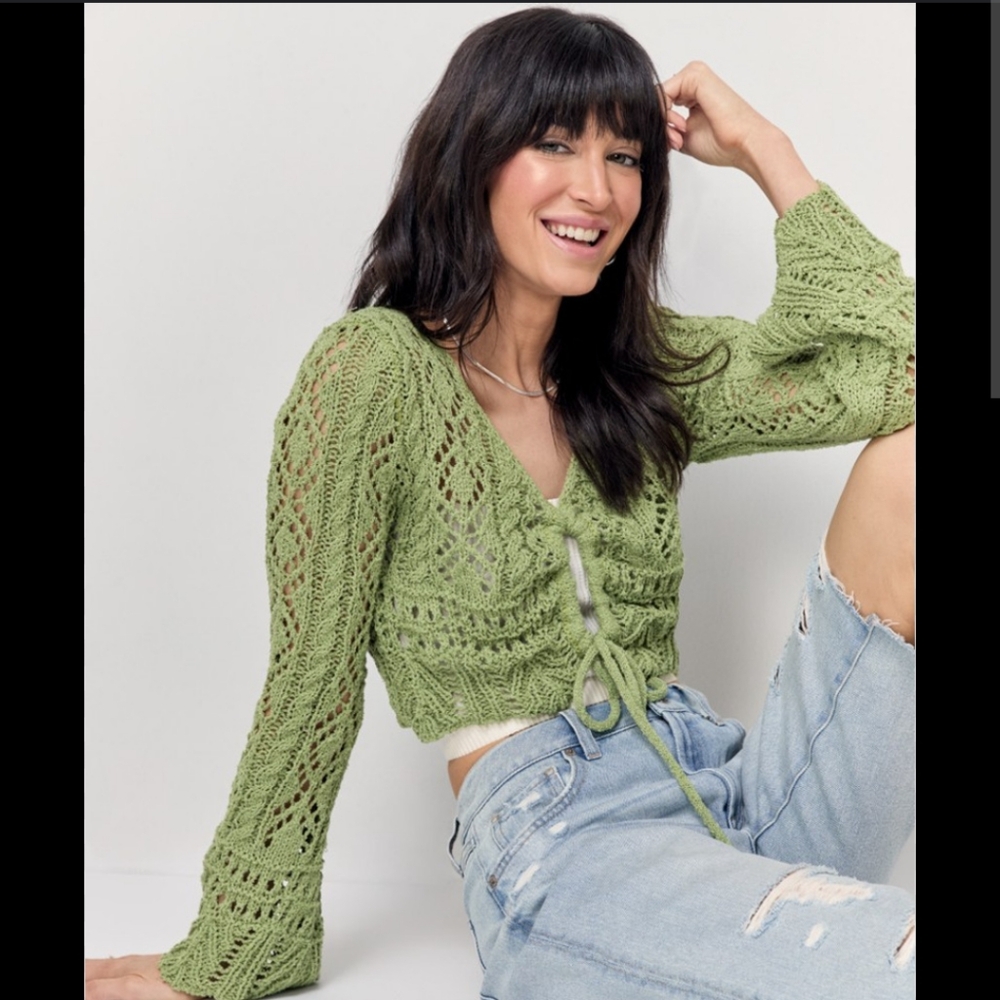 Green Crocheted Sweater